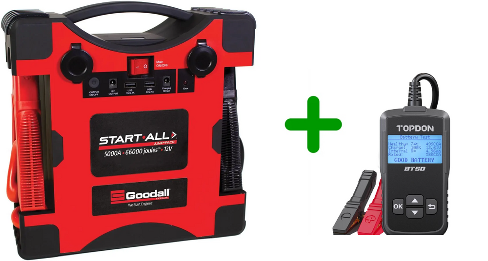 Goodall Start-All Vanair 12V 5000 Amp Jump Pack JP 12 5000 Free BT50 Tester