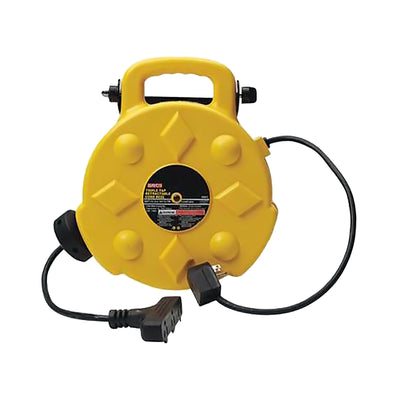 Bayco 50ft Retractable Polymer Cord Reel with 3 Outlets - 13 Amp