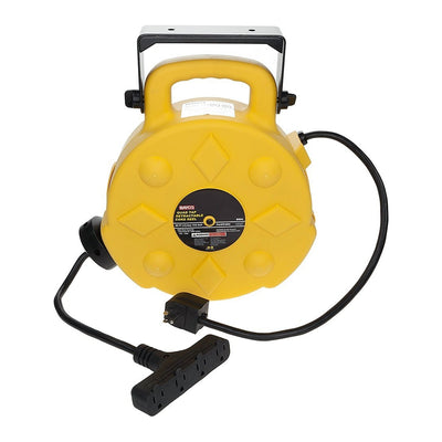 Bayco 50 ft. Retractable Polymer Cord Reel w/ 4 Outlets - 15 Amp