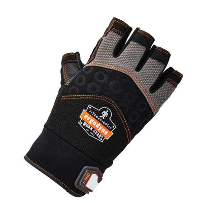 900 XL Black Half-Finger Impact Gloves