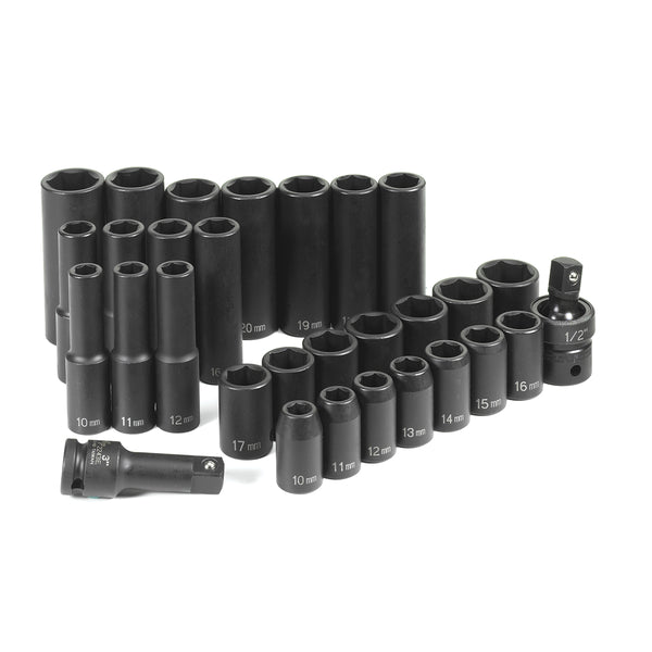 GearWrench 39 Pc. 1/2" Drive 6-Point Metric Impact Standard/Deep Socket Set