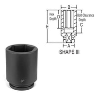 1" Drive x 4" Deep