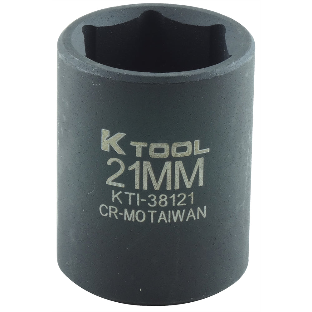 21mm x 1/2" Drive 6-Point Metric Short Chrome-moly Impact Socket (EA)