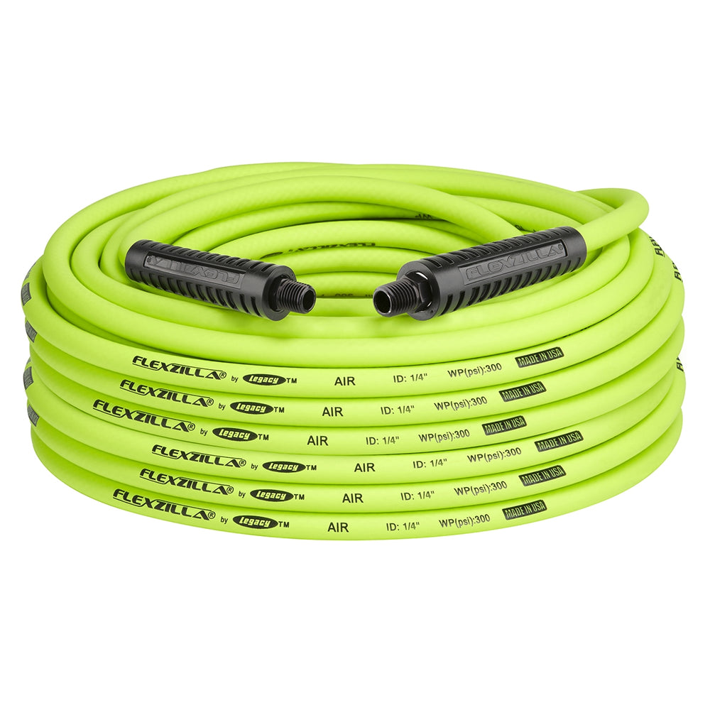 Flexzilla Air Hose, 1/4" x 100', 1/4" MNPT Fittings