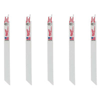 Milwaukee 9” with 18 TPI Medium Metal Cutting SAWZALL Reciprocating Saw Blades (5-Pack)