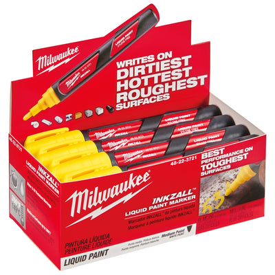 Milwaukee INKZALL Yellow Liquid Paint Marker (12-Pack)