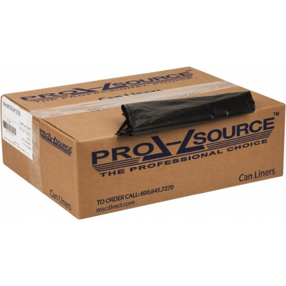 PRO-SOURCE 250 Qty 1 Pack 33 Gal 0.8 mil Household/Office Trash Bag, 33" Wide x 39" High, Black