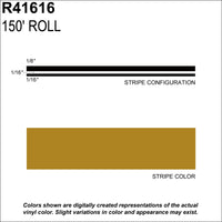 MS, 1/4" X 150'; Gold Metallic