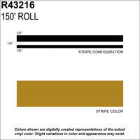 MS, 1/2" X 150'; Gold Metallic