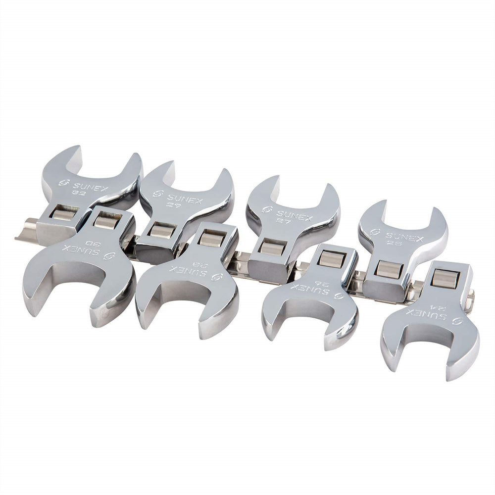 Sunex 8-Piece 1/2 in. Drive Jumbo Metric Crowfoot Wrench Set