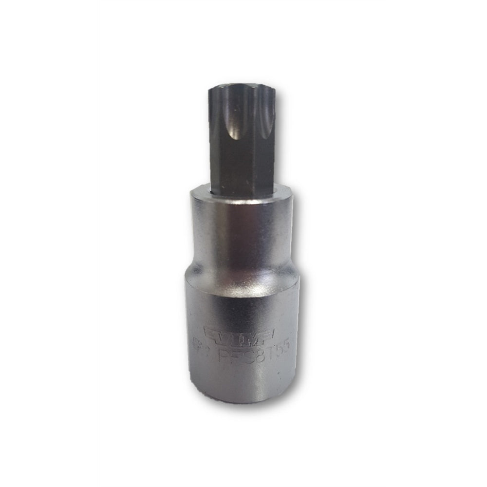 VIM Tools T55 Torx Bit, Satin Chrome 1/2 Sqaure Drive bit holder