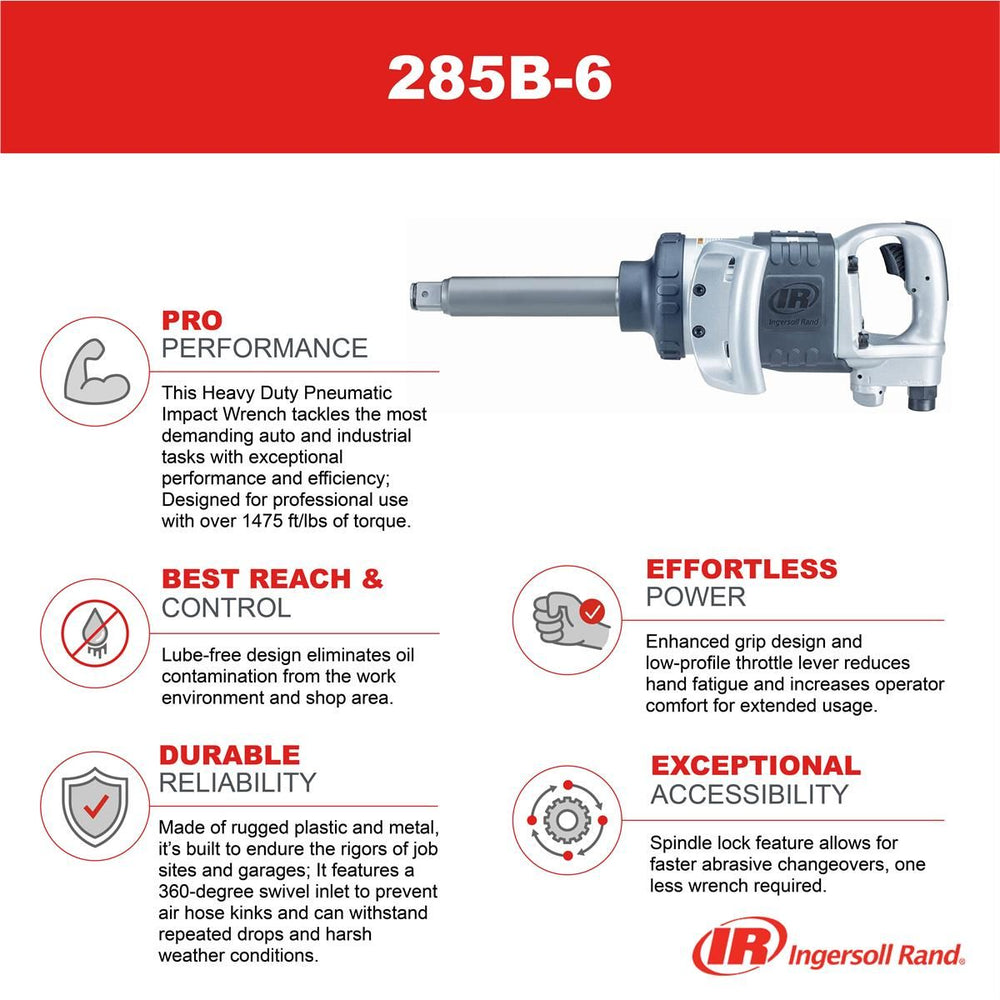 1" Drive Heavy Duty Impact Wrench with 6" Anvil IRT285B-6