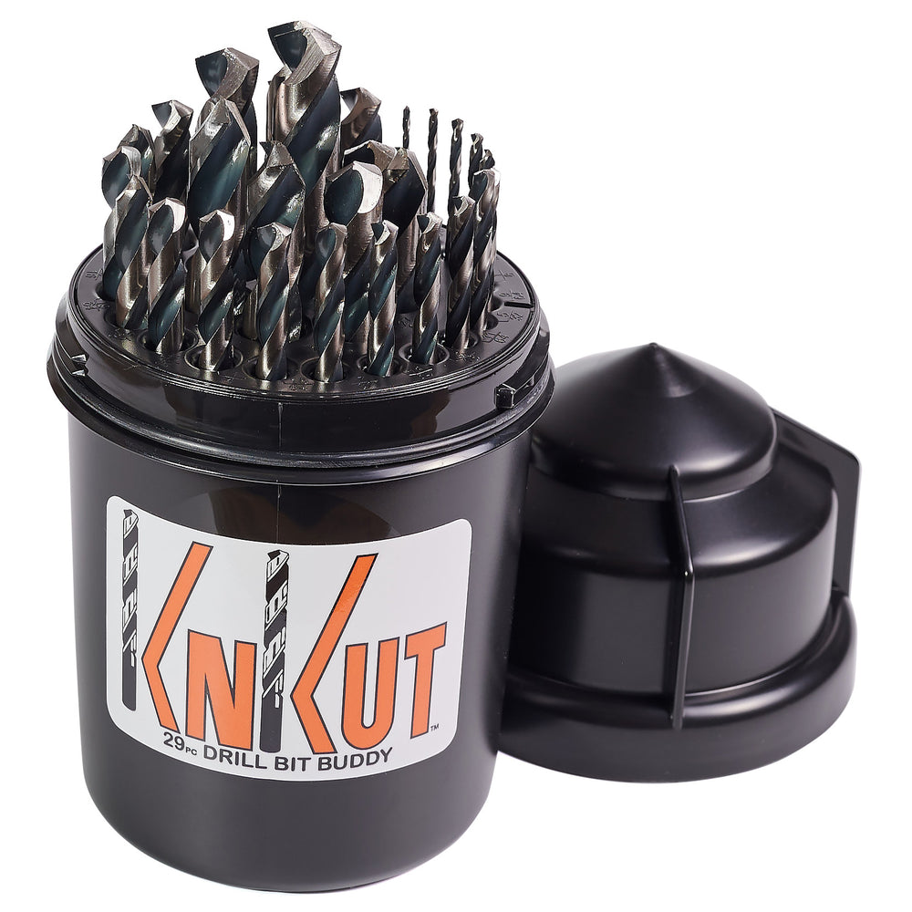 KnKut 29KK38DB 29 Piece Drill Buddy Jobber Length Drill Bit Set with 3/8" Reduced Shank