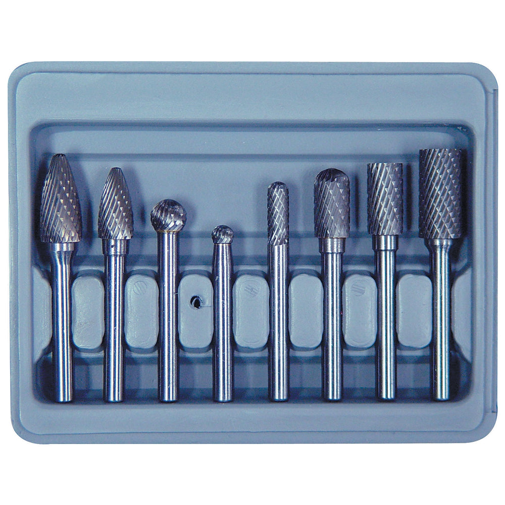 8 Piece Double Cut Carbide Burr Set