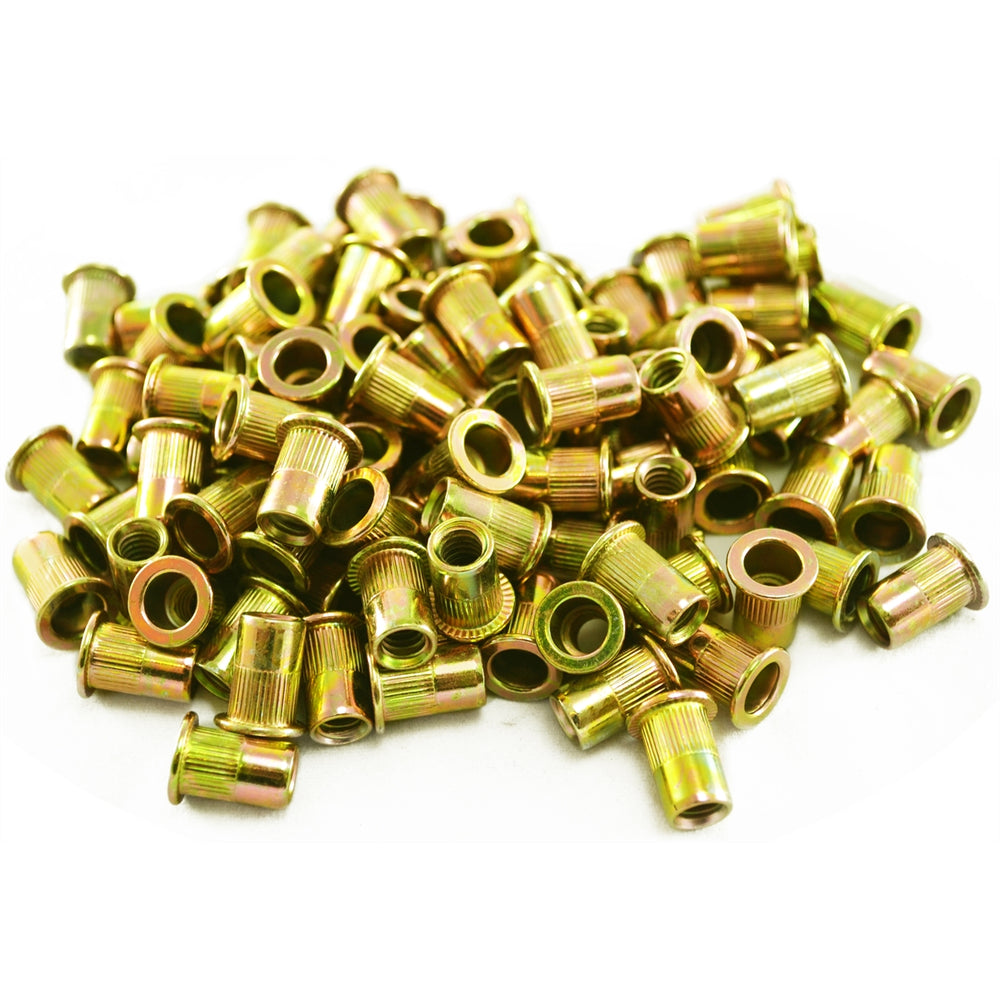 100 Piece 1/4-20 Steel Rivet Nuts