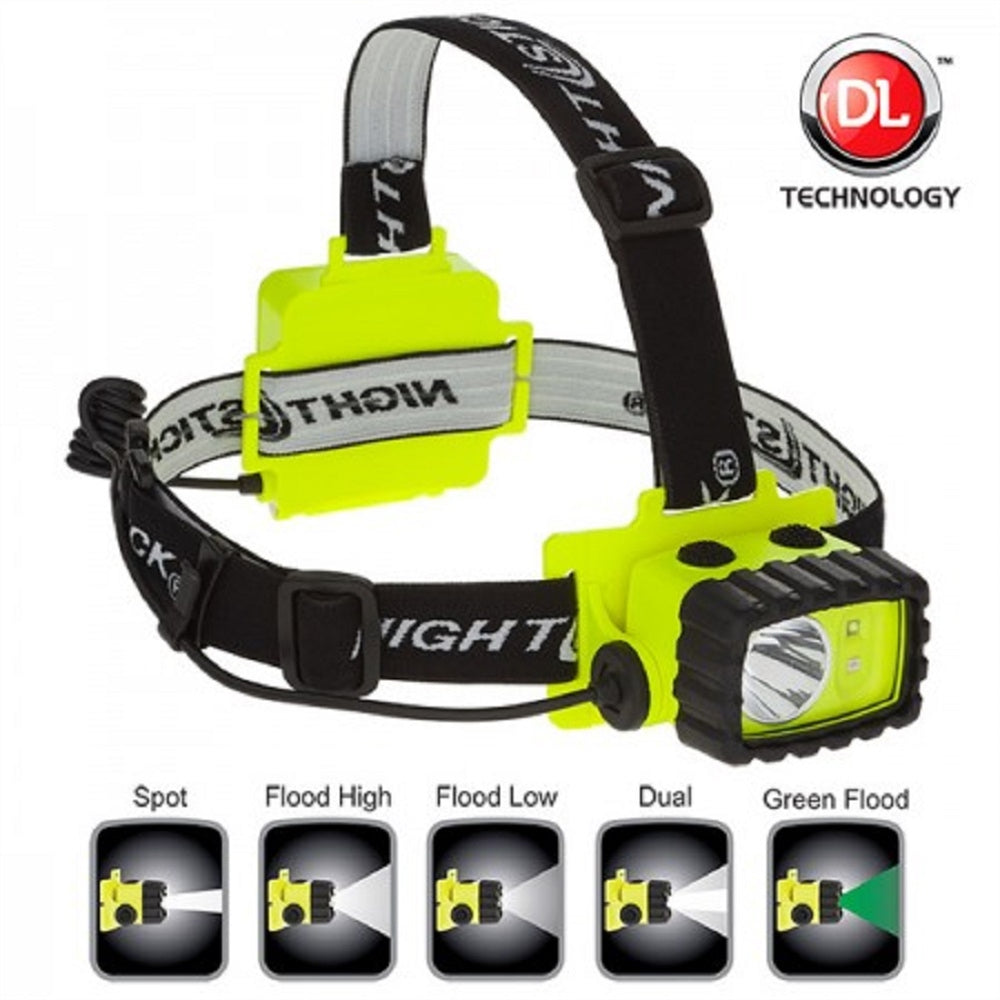 Bayco Nightstick LED Headl Amp with White and Green LED's w/ Hi-viz Green Base