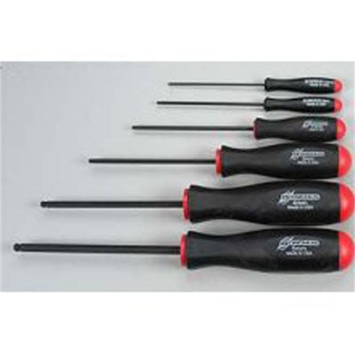 Hex Ball End Screwdriver Set, 6 Piece, 1.5mm to 5mm, Comfort Grip Handles
