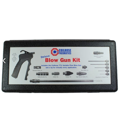 Deluxe Variable Control Pistol Grip Blow Gun Kit with Tips