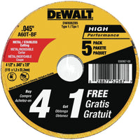 DeWalt 4-1/2 in. Type 1 Metal Cutting Wheels (Pack of 5)