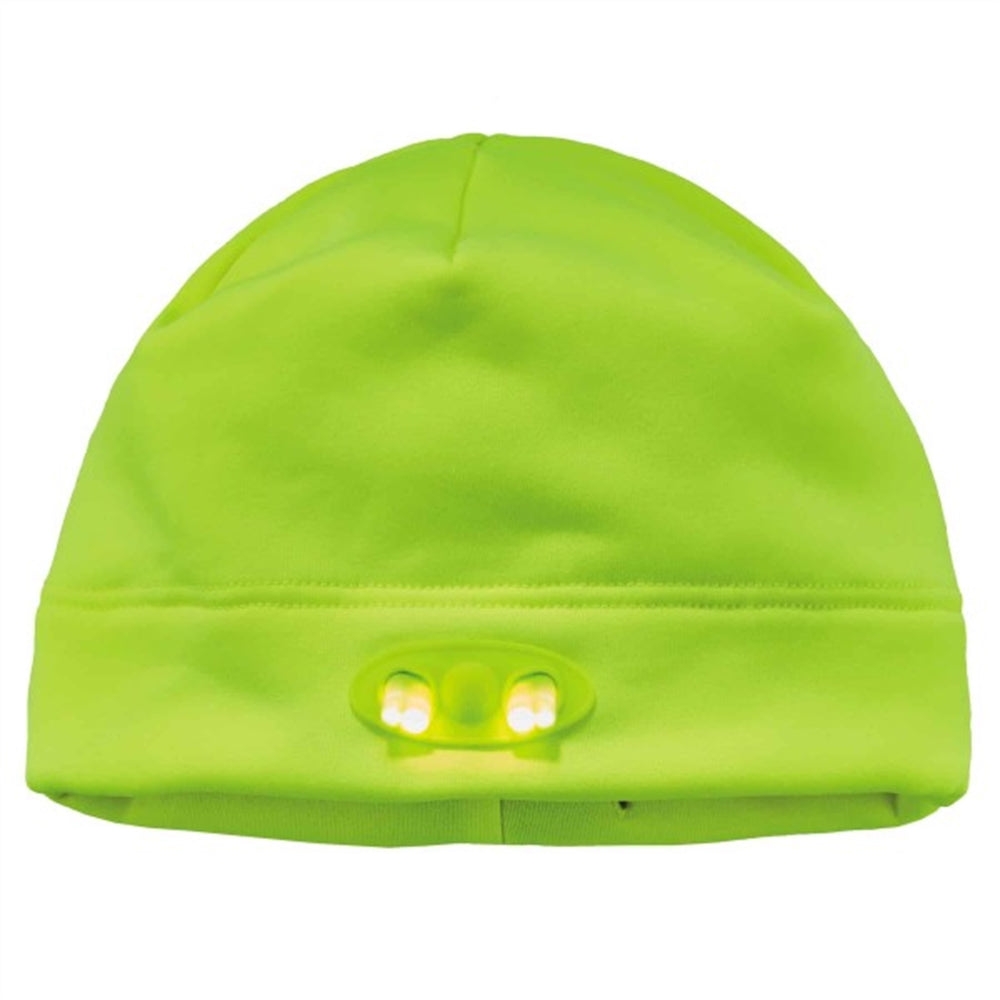 6804 Lime Skull Cap Beanie Hat with LED Lights