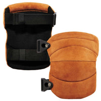 230LTR Brown Leather Knee Pads - Wide Soft Cap