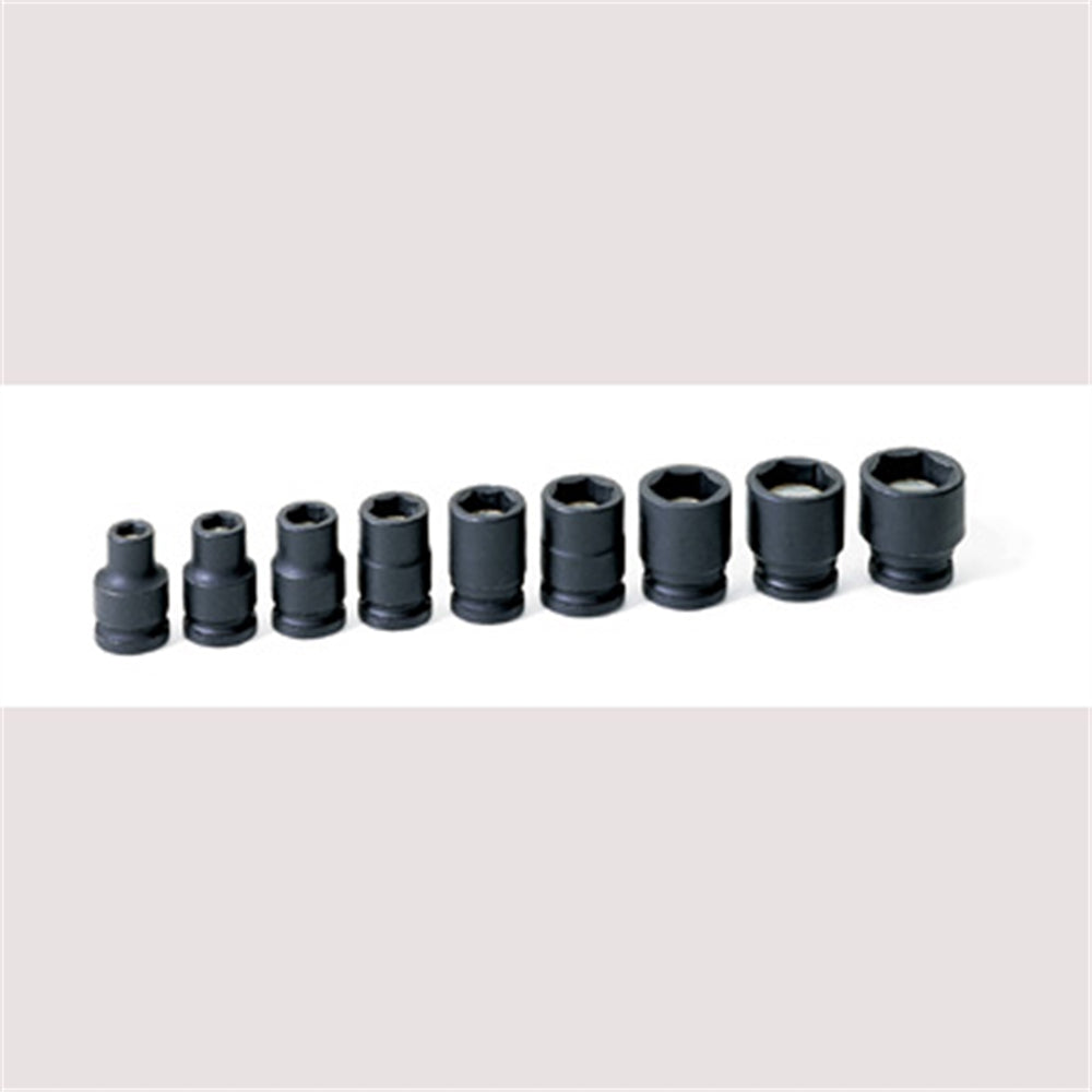 9 Piece 3/8" Drive Standard Length Fractional Magnetic Impact Socket Set
