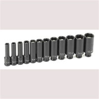1/4" Drive 12 Pc. Deep Metric Magnetic Impact Set
