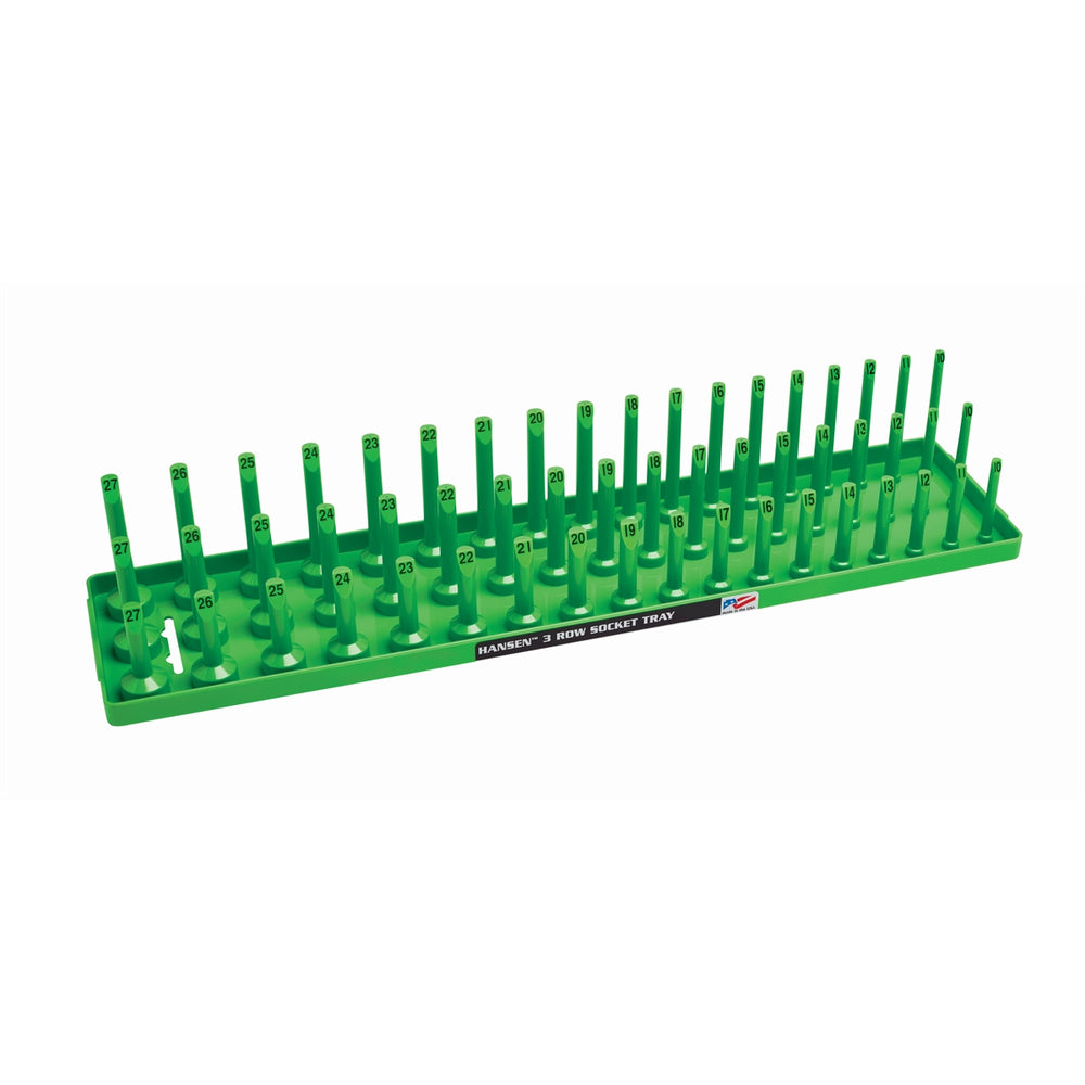 1/2" Metric 3-Row Socket Tray, Green
