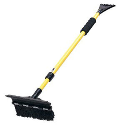 SubZero Fixed Head Snow Broom, With Squeegee, Aluminum Handle with Ice Scraper Extends to 52 in.