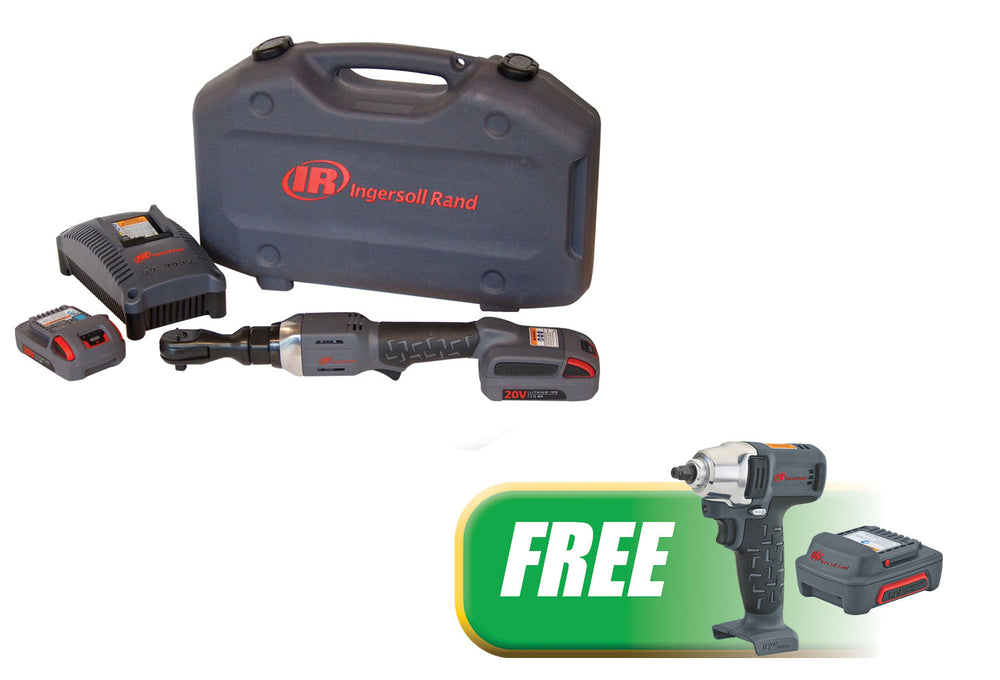 3/8" Cordless Ratchet Wrench One Battery Kit w/FREE W1130 3/8" Impact Wrench & Lithium-ion Battery