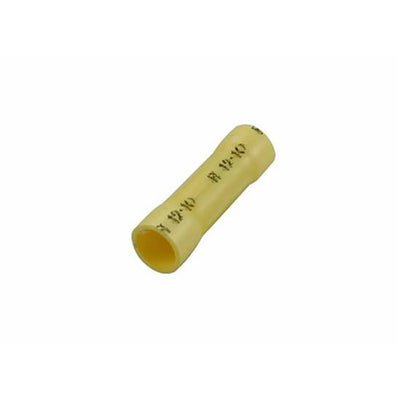 12-10 Yellow Vinyl Butt Connector 50 Pcs