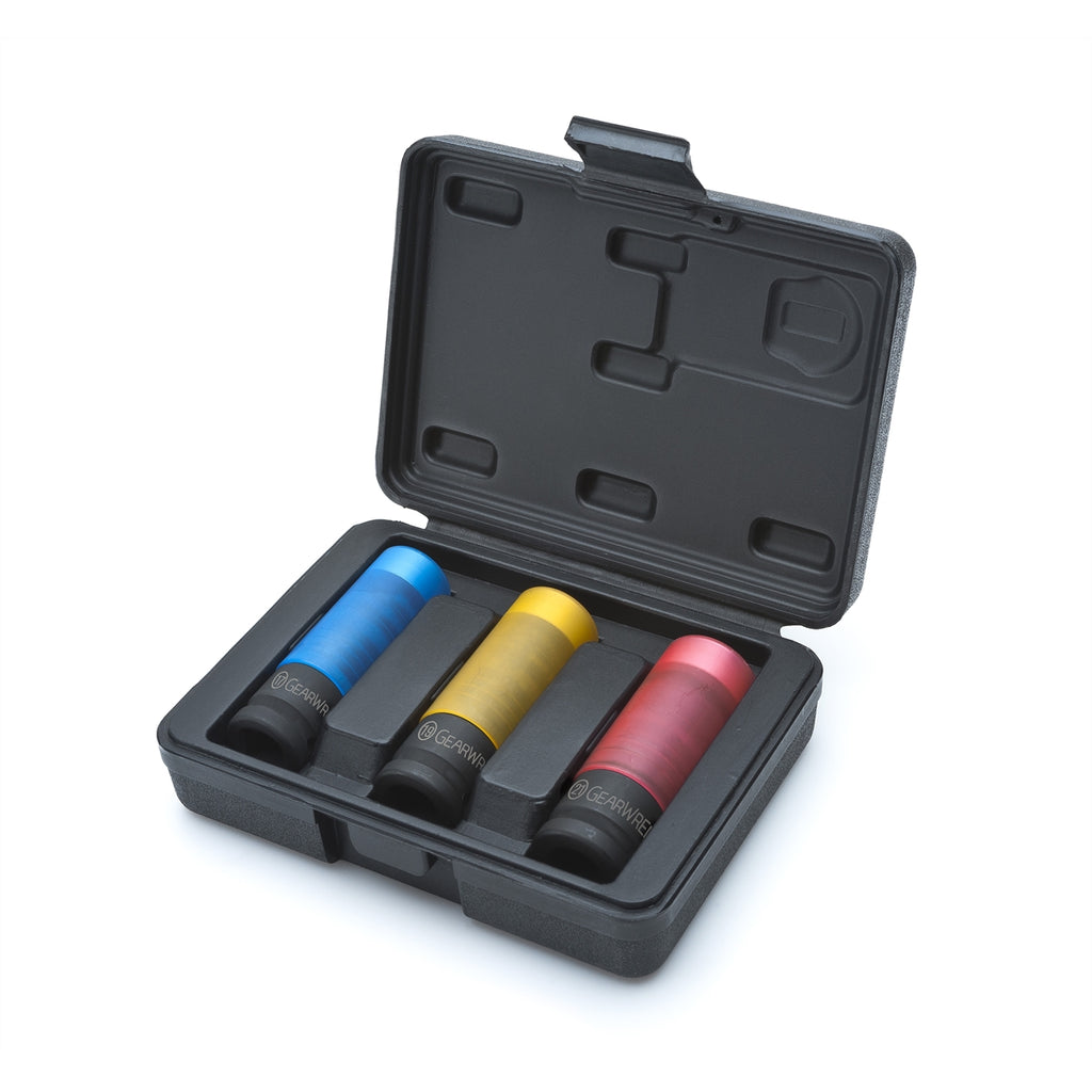 3 Piece Metric High-Strength Wheel Protector Impact Socket Set KDT8494