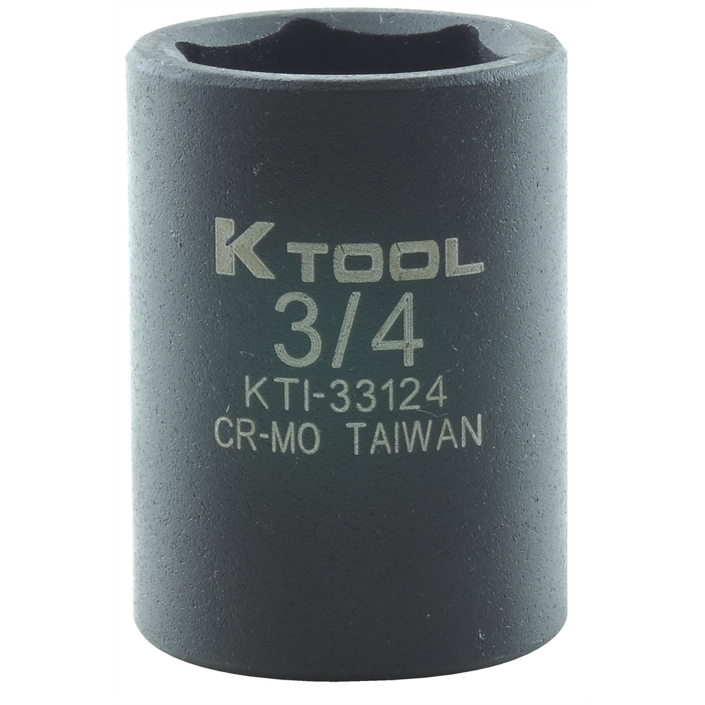 3/4” x 1/2" Drive 6-Point Fractional SAE Short Impact Socket (EA)