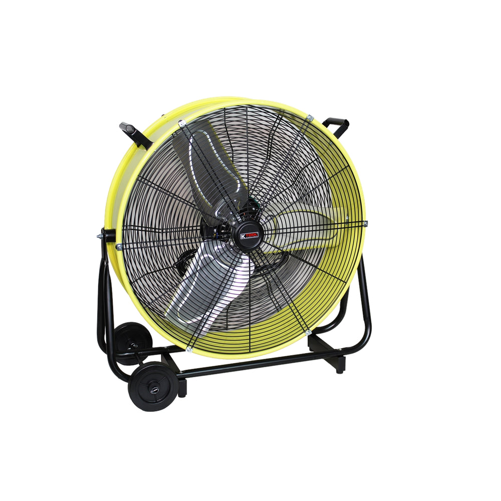 24" Direct Drive Tilting Industrial Drum Fan, Safety Yellow