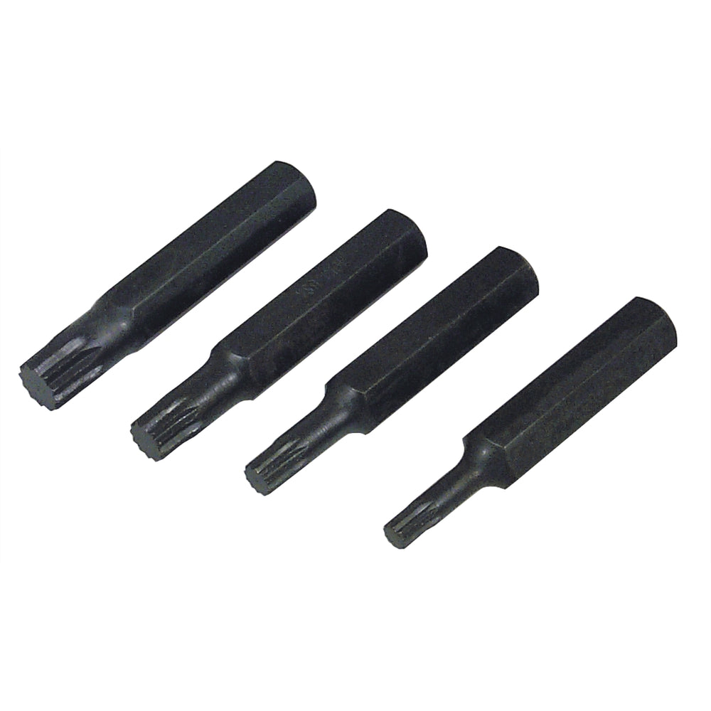 4 Piece Metric 1/2" Hex Triple Square 12 Point Bit Set