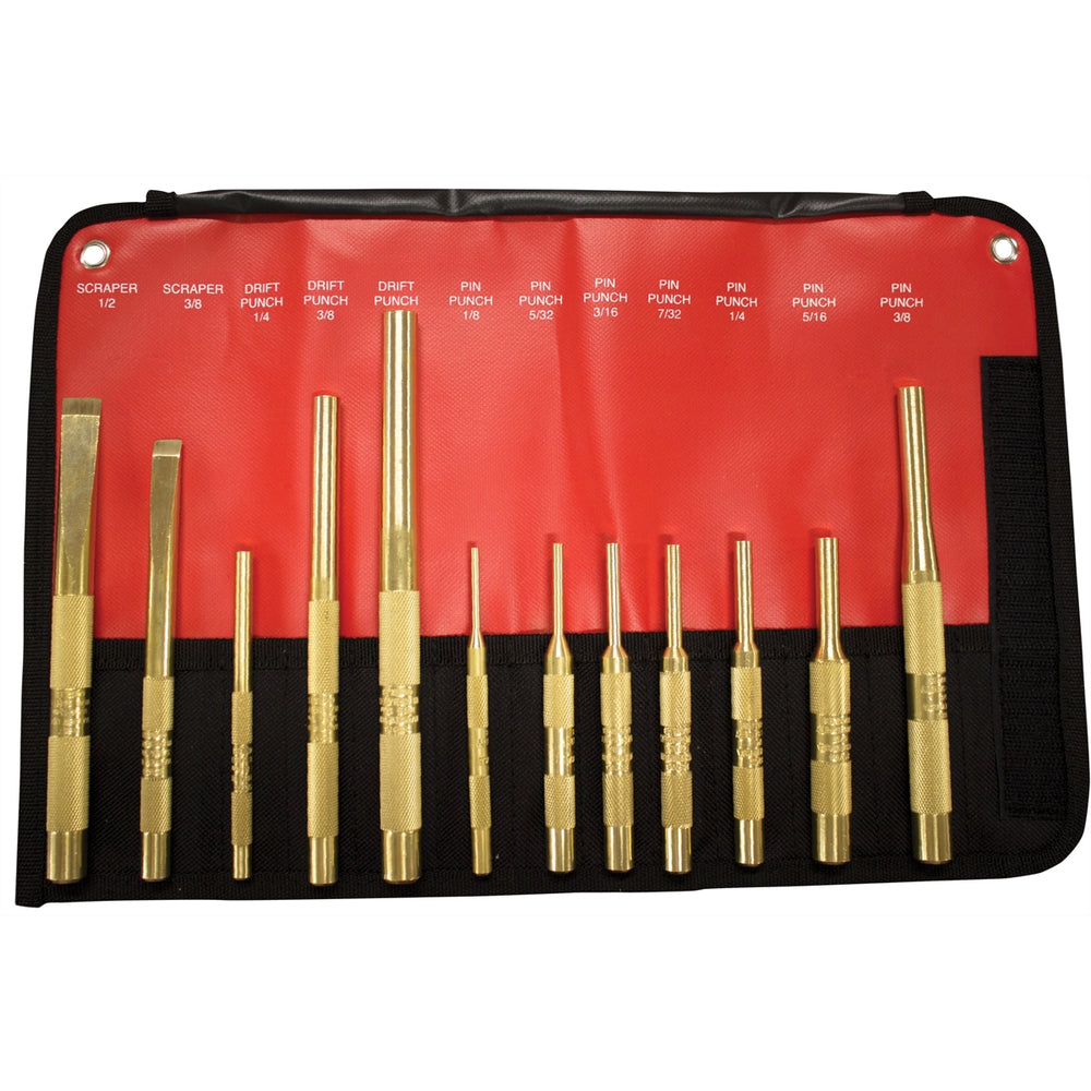 Mayhew 12-Piece Brass Punch and Scraper (SAE) Set