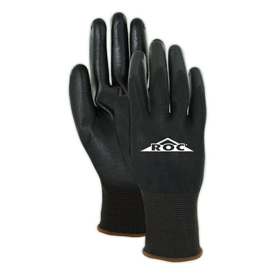Magid ROC BP169 Poly Palm Coated Gloves, Black, Size 11 XXL