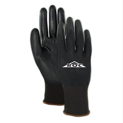Magid ROC BP169 Palm Coated Gloves, Black, Size 8 Med