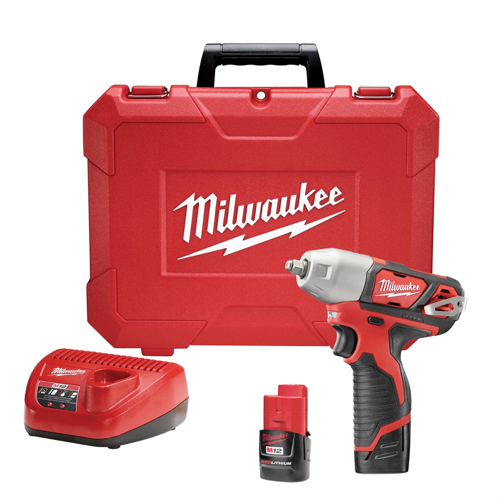 Milwaukee M12 3/8 in. Drive Impact Wrench w/ (2) Batteries Kit