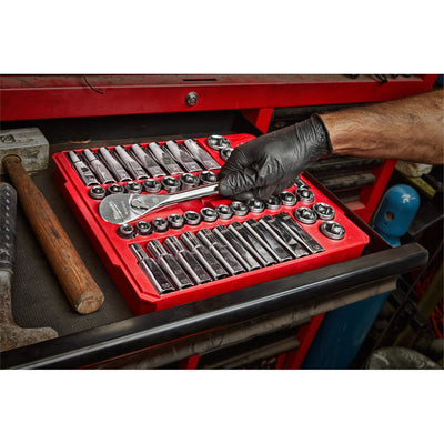 47-Piece 1/2 in. Socket Wrench Set Fractional SAE & Metric