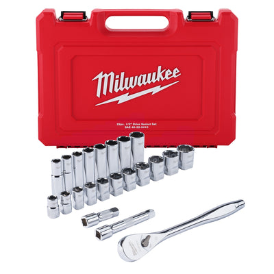 Milwaukee 22-Piece 1/2 in. Drive Socket Wrench Set Fractional SAE
