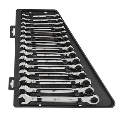 15-Piece Ratcheting Combination Wrench Set - Metric w/ MAX BITE Open-End Grip