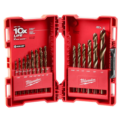 23-Piece RED HELIX Cobalt Drill Bit Set