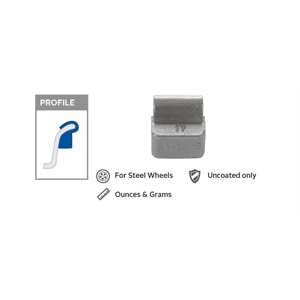 BOX/25 ZINC 6oz. TRUCK WEIGHT