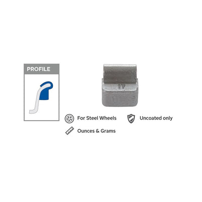 BOX/25 ZINC 6oz. TRUCK WEIGHT