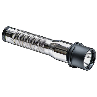 Strion Rechargeable LED Flashlight - 120v/DC - Chrome with Charger/Holder