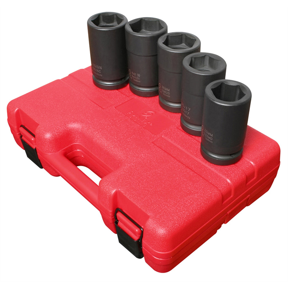 5 Piece 1" Drive Combination Budd Wheel Impact Socket Set
