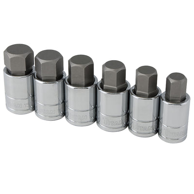 Titan 6-Piece 1/2 in. Drive Fractional SAE Large Hex Bit Socket Set