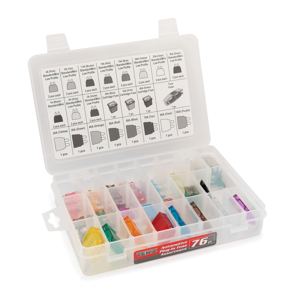 76-Piece Automotive Plug-In Fuse Assortment