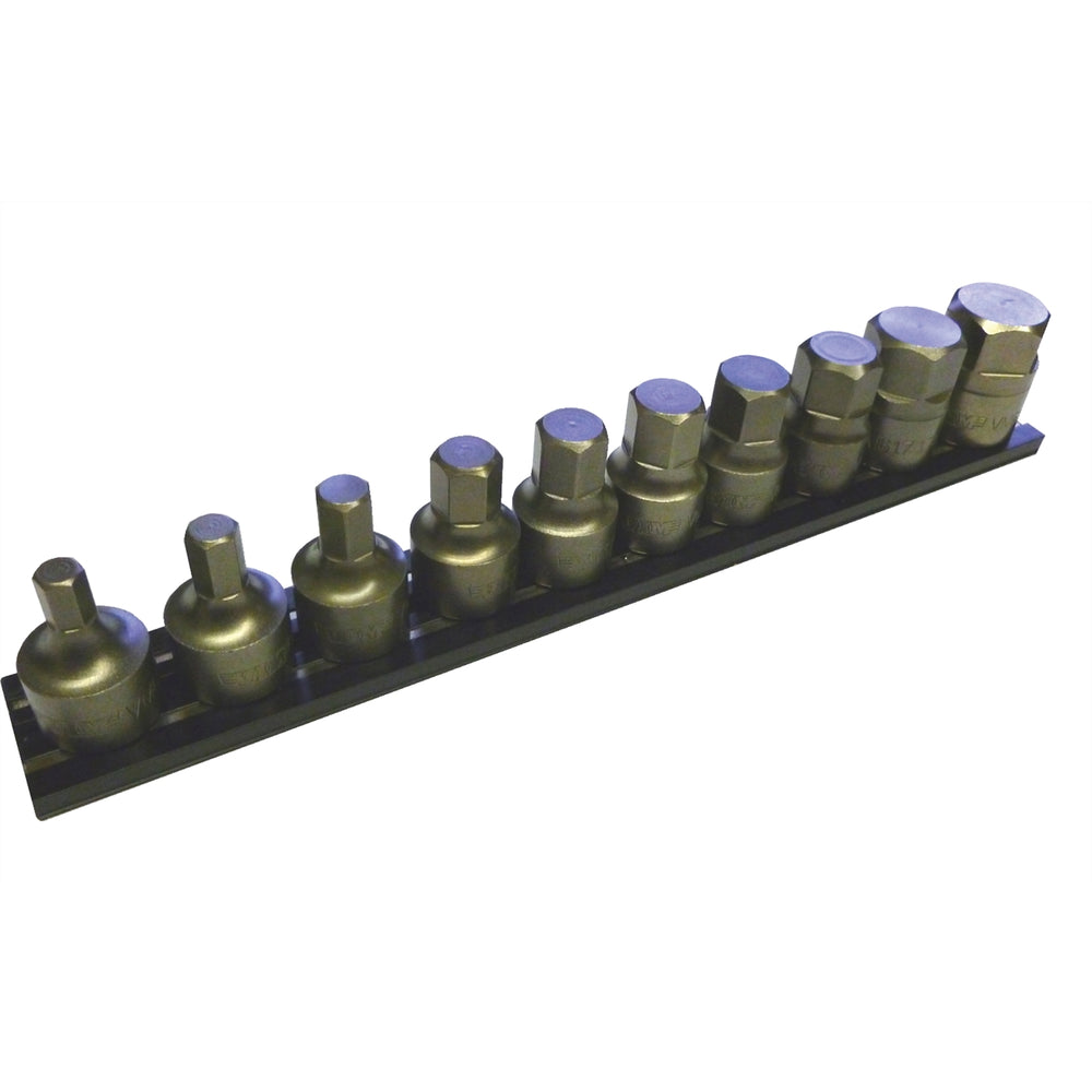 VIM Tools 10-Piece Half Cut Stubby Fractional SAE Impact Hex Set